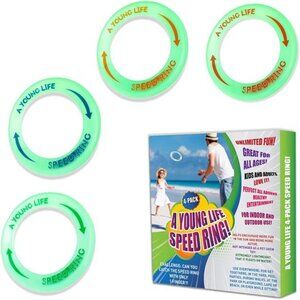 [4 Pack] Kid's Flying Rings Flying Disc - Glow in The Dark - Fly Straight